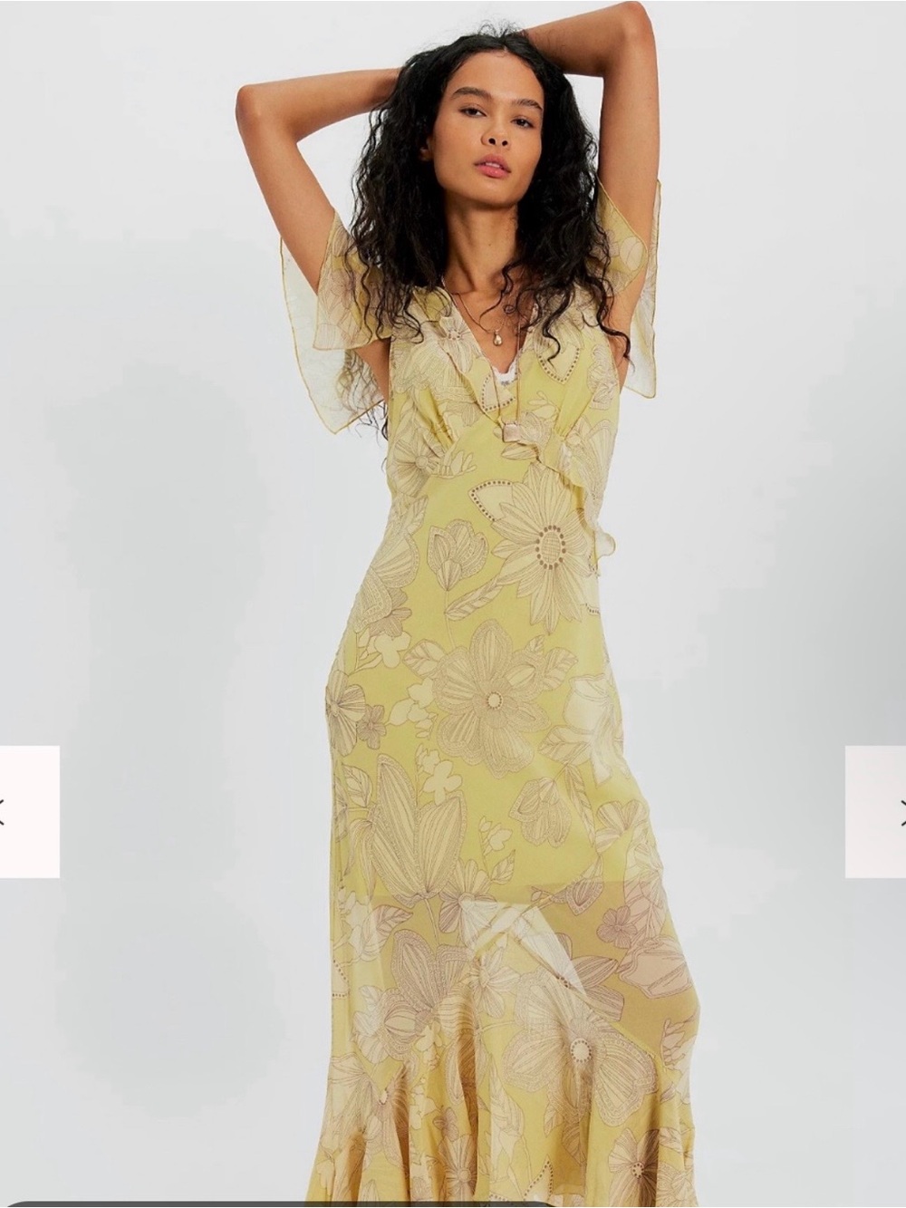 Free People Moonlight Maxi. NWT. MSRP $168 Floral Ruffled Flutter Maxi